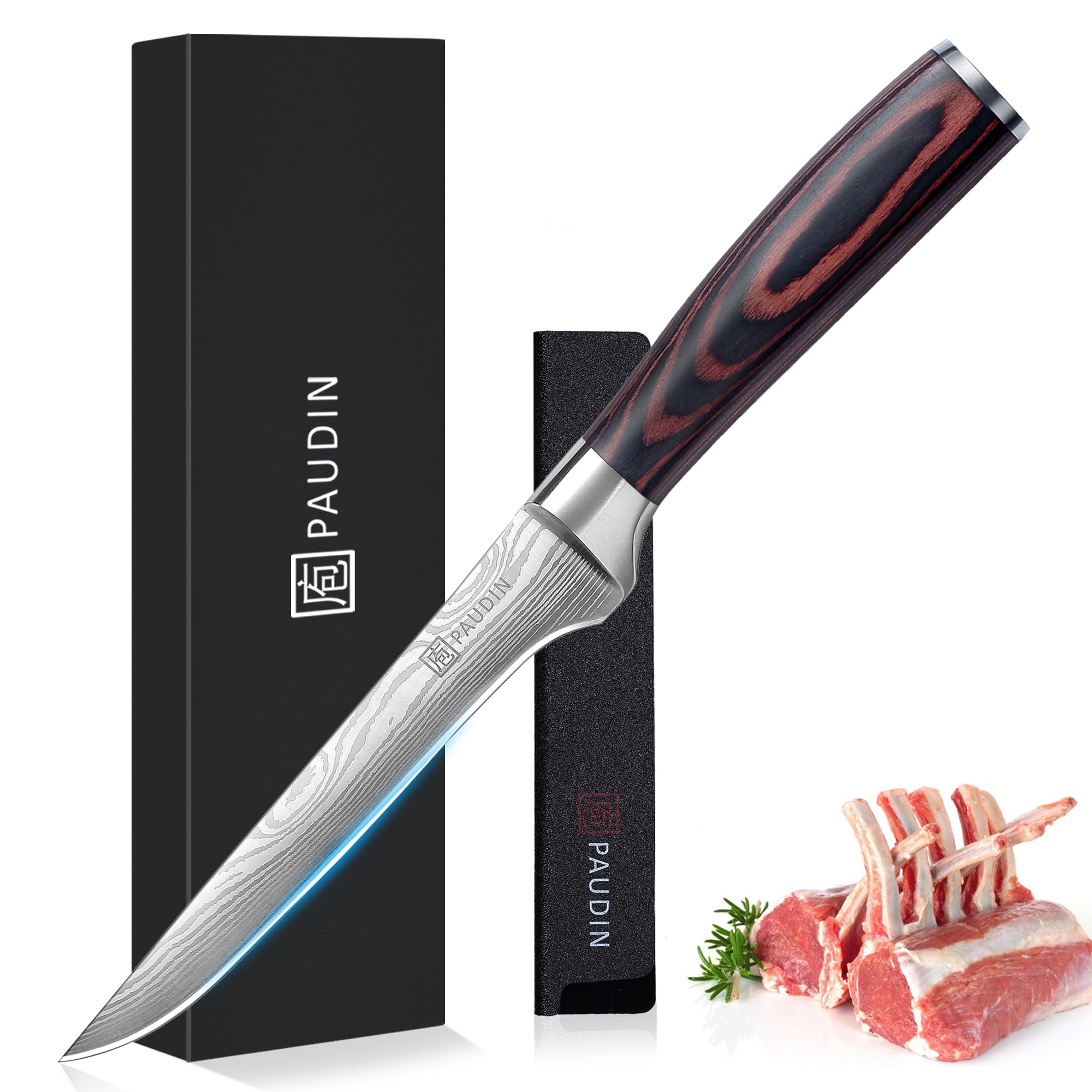 PAUDIN Cuchillo Deshuesar 6 Pulgadas, hoja afilada para deshuesar carne con precisión