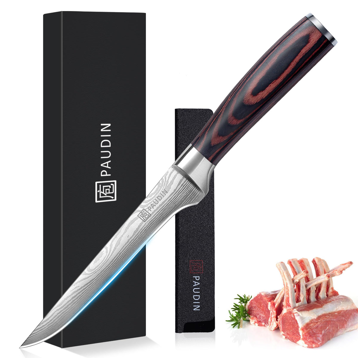PAUDIN Cuchillo Deshuesar 6 Pulgadas, hoja afilada para deshuesar carne con precisión