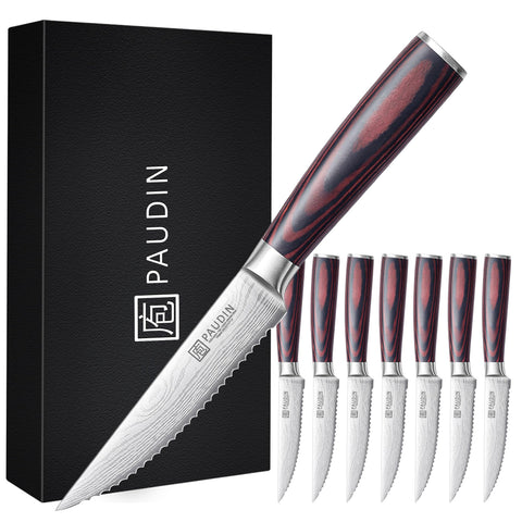 Cuchillos PAUDIN para filete 4-5 pulgadas, conjunto de 8, ideal para la mesa.