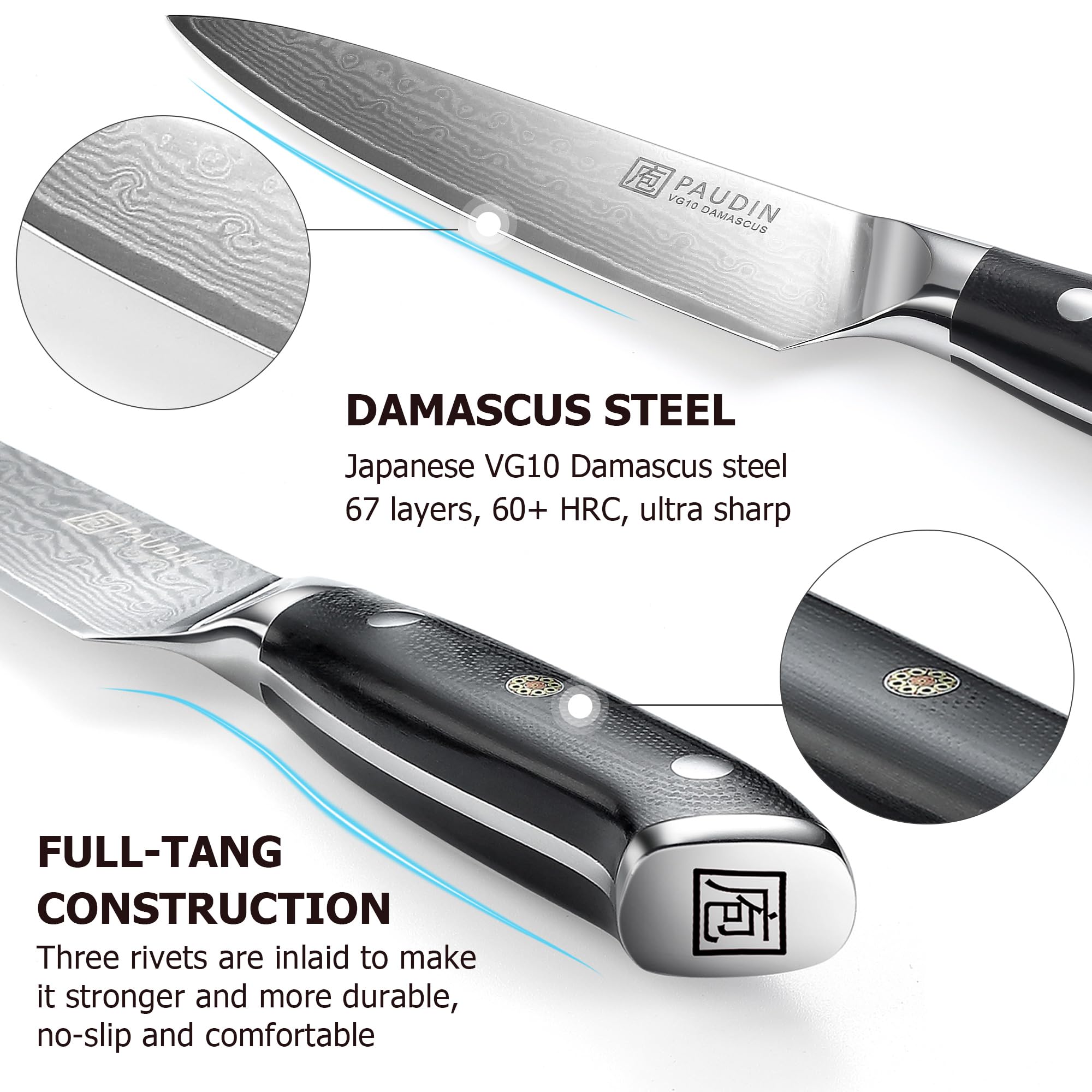 Mango G10 ergonómico PAUDIN para uso cómodo y seguro