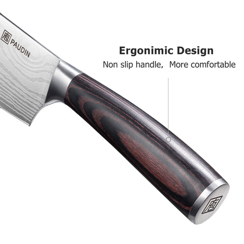 PAUDIN Nakiri 7 pulgadas, mango ergonómico para uso prolongado.