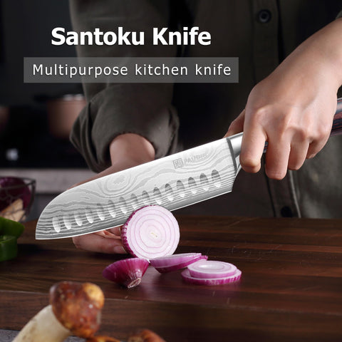 PAUDIN Santoku cuchillo profesional para chefs y aficionados serios