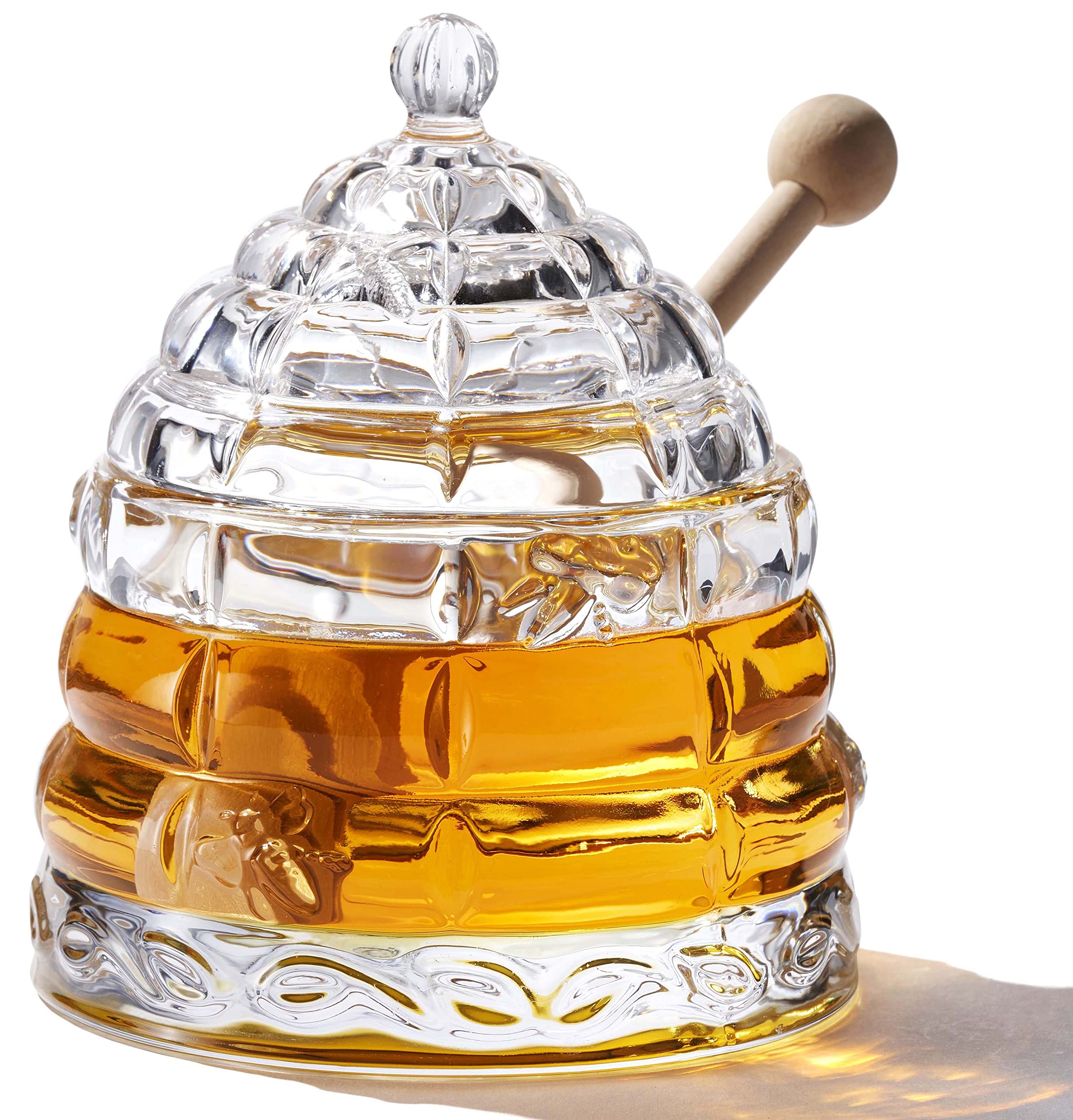 PAULSWAY dispensador de miel de vidrio, 9 oz, para servir con elegancia