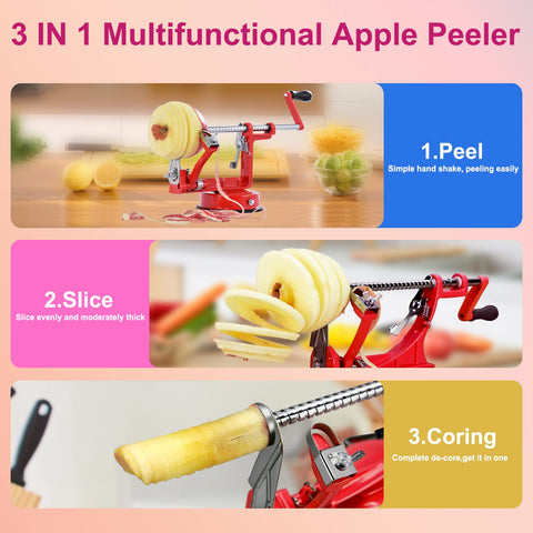 Pautou 3 en 1 pelar, descorazonar y cortar manzanas de forma rápida