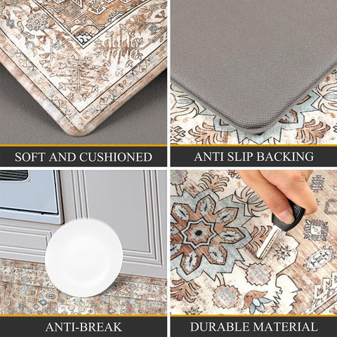 Pauwer alfombra antifatiga cocina 17x48, superficie impermeable para derrames fáciles de limpiar.