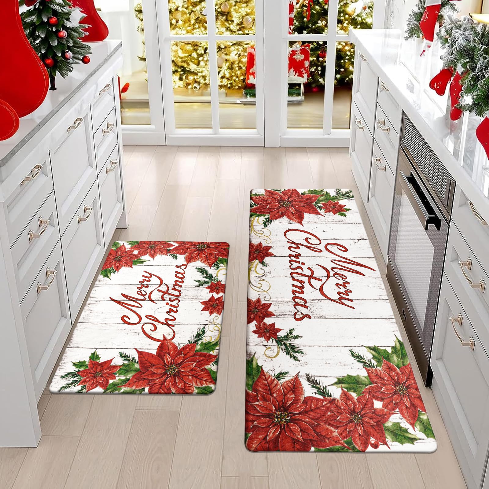 Pauwer alfombras cocina navidad anti-fatiga 17x28 para mayor comodidad