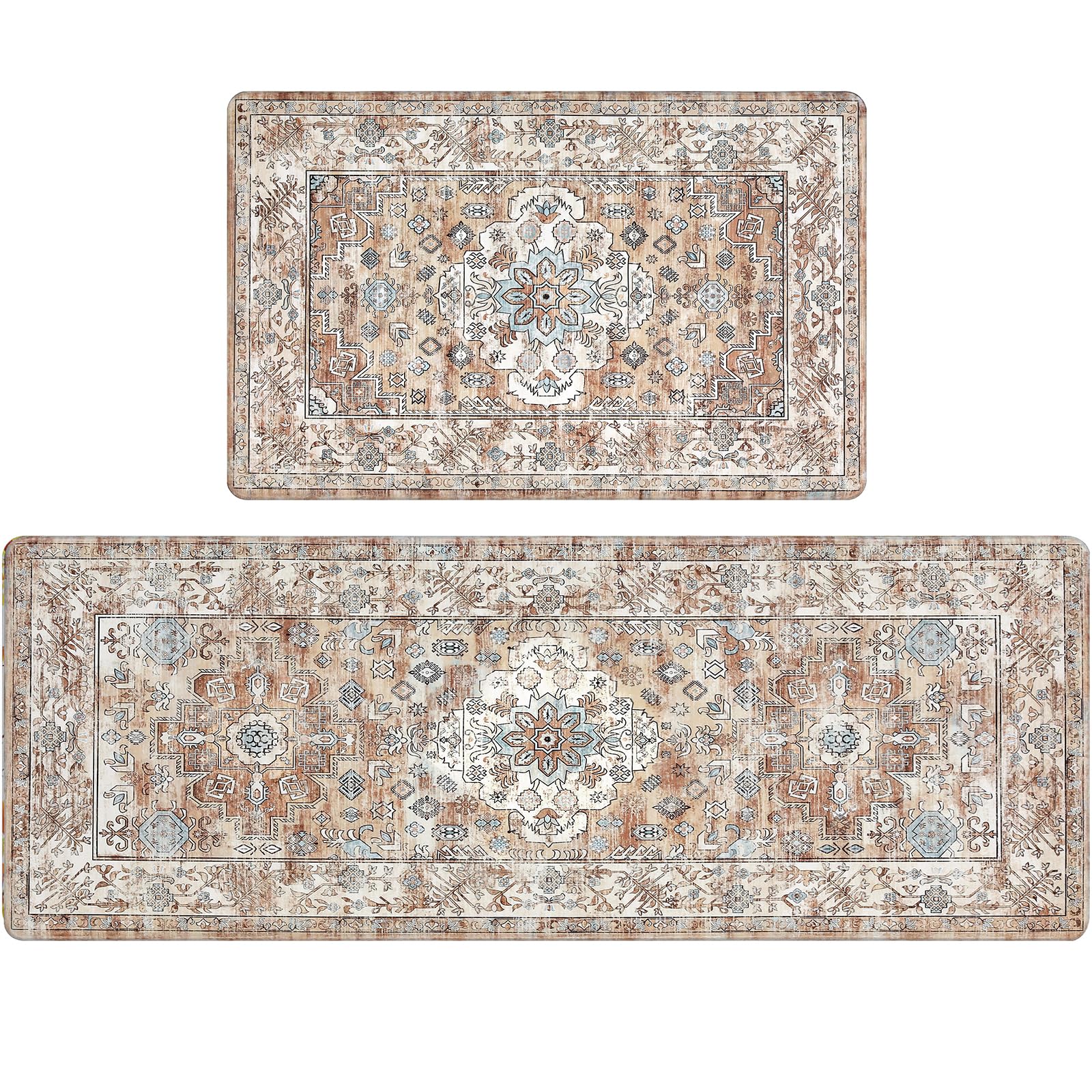 Pauwer set de alfombras antifatiga para cocina, dos piezas, soporte cómodo al cocinar.