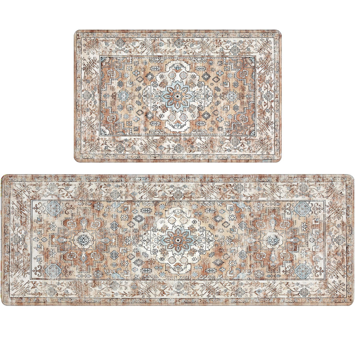 Pauwer set de alfombras antifatiga para cocina, dos piezas, soporte cómodo al cocinar.