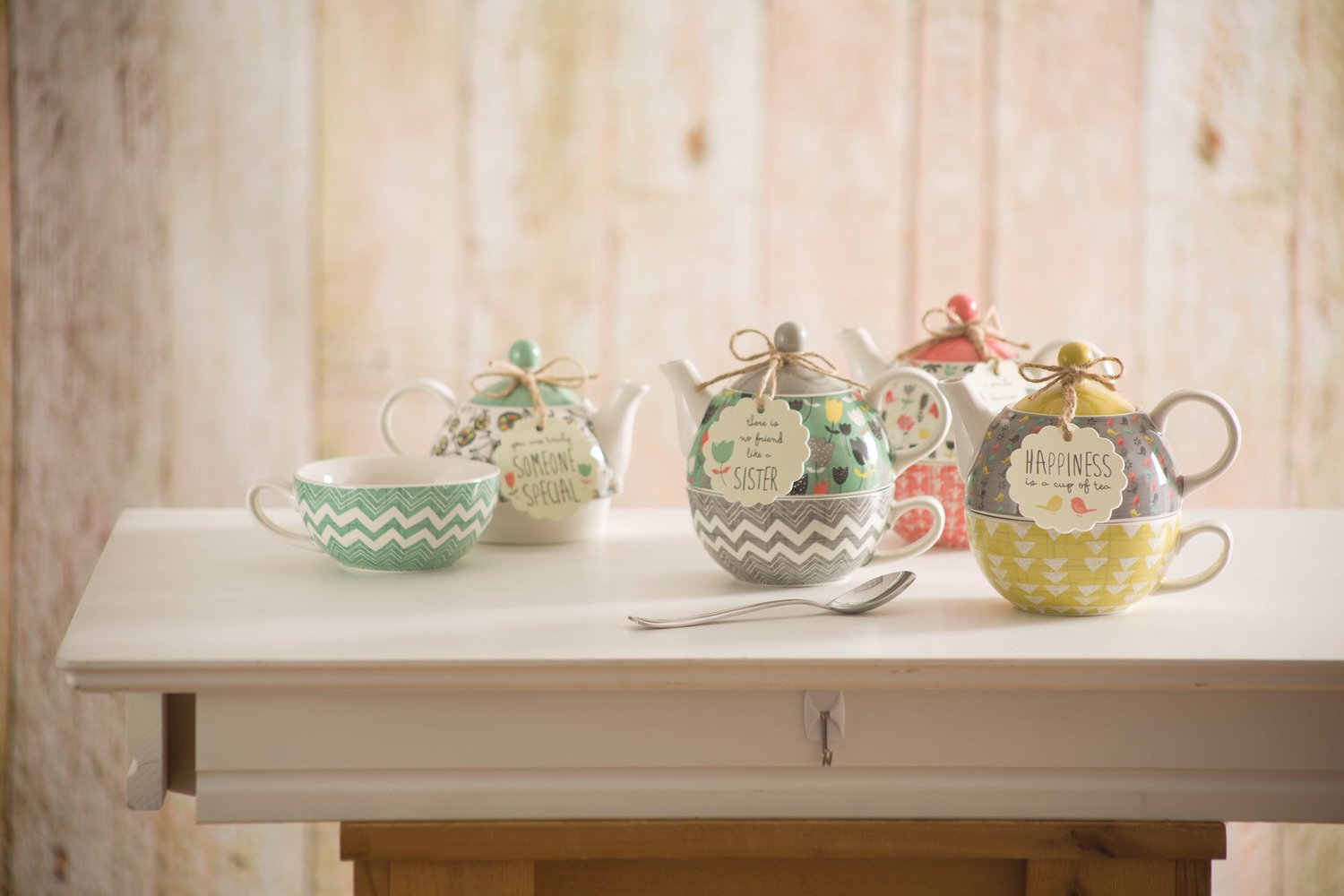 Pavilion Bloom conjunto apilable para té, ahorro de espacio