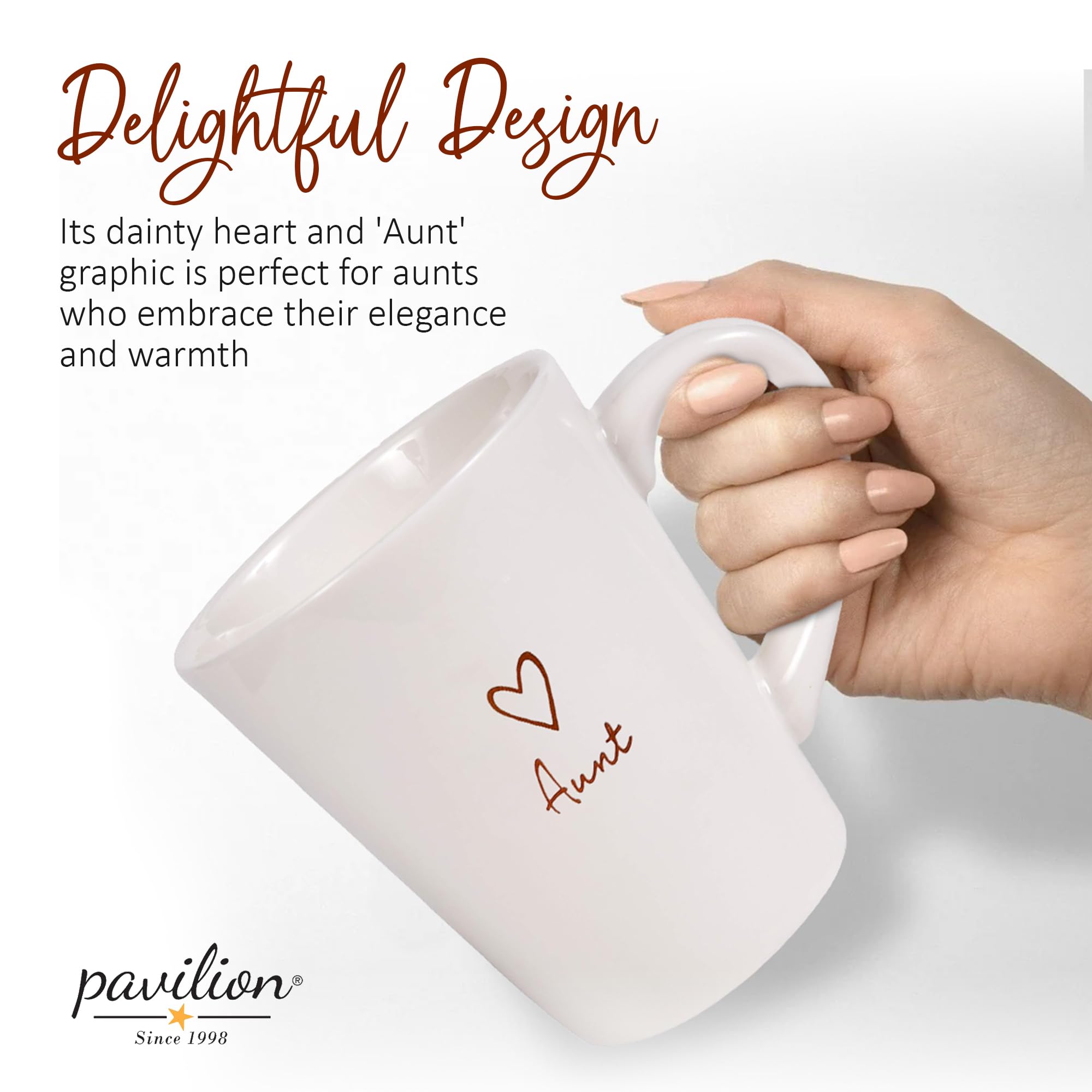 Etiqueta con corazón en taza Pavilion Gift Company, detalle encantador