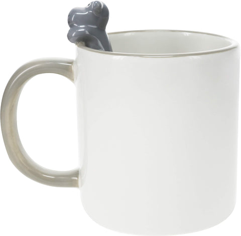 Taza Pavilion Gift Company de dolomita gris, acabado duradero para uso diario.