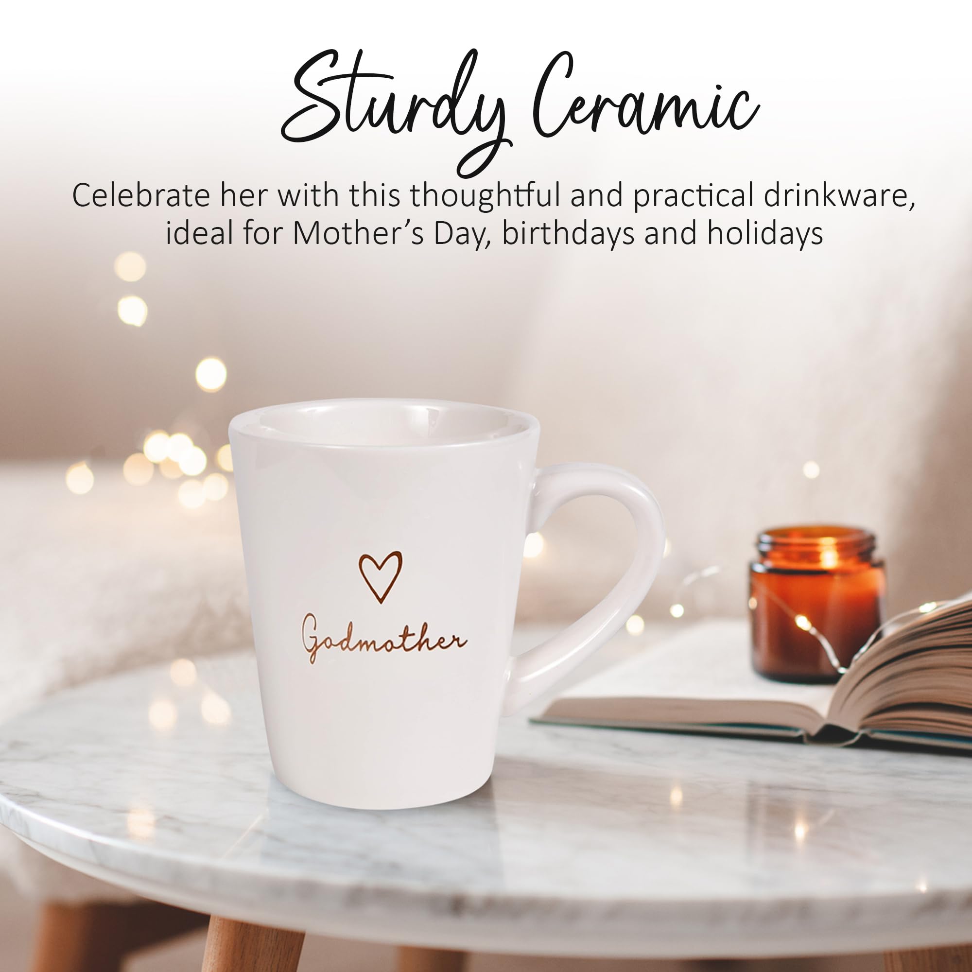 Taza Pavilion Madrina crema 15 oz apta para microondas y lavavajillas.