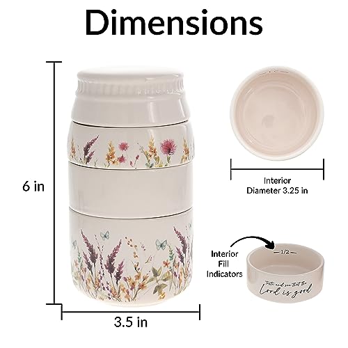 Pavilion Gift Company The Lord - taza medidora apilable 1/2 con diseño Mason jar.