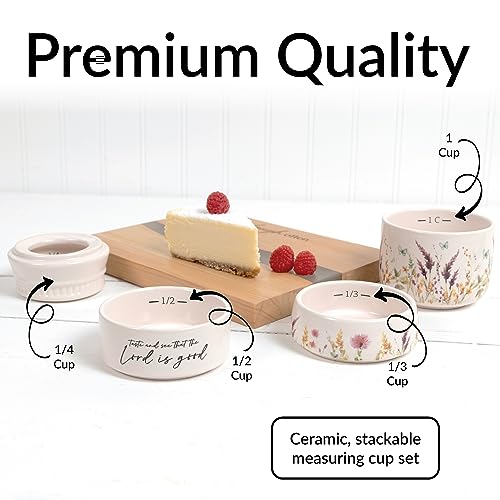 Pavilion Gift Company The Lord - taza medidora apilable 1 taza con frase inspiradora.