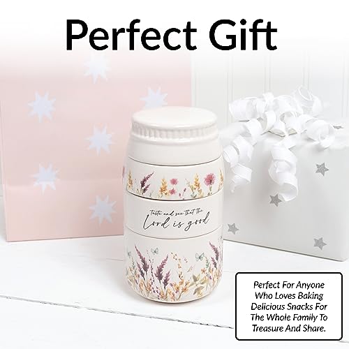 Pavilion Gift Company The Lord - taza medidora apilable 1/3 con motivos florales.