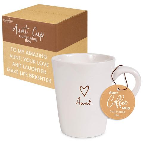 Taza Pavilion Gift Company para tía con corazón y etiqueta para regalo