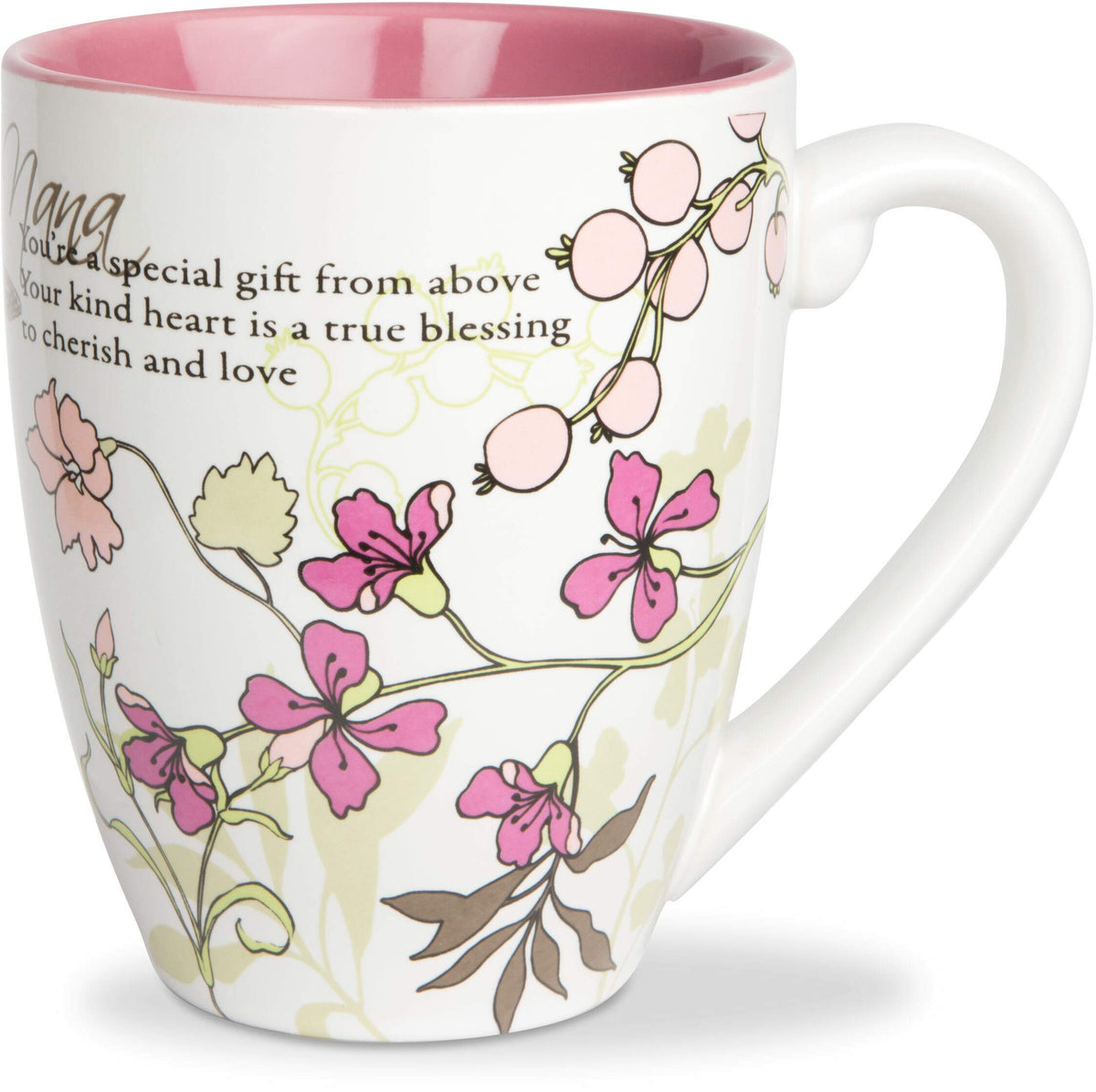 Taza Pavilion Gift Mark My Words Nana con diseño floral para café matutino