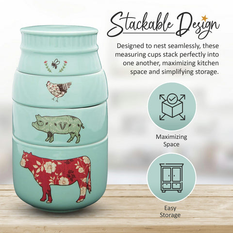 Taza medidora Gallina Pavilion Live Simply en turquesa para cocinar