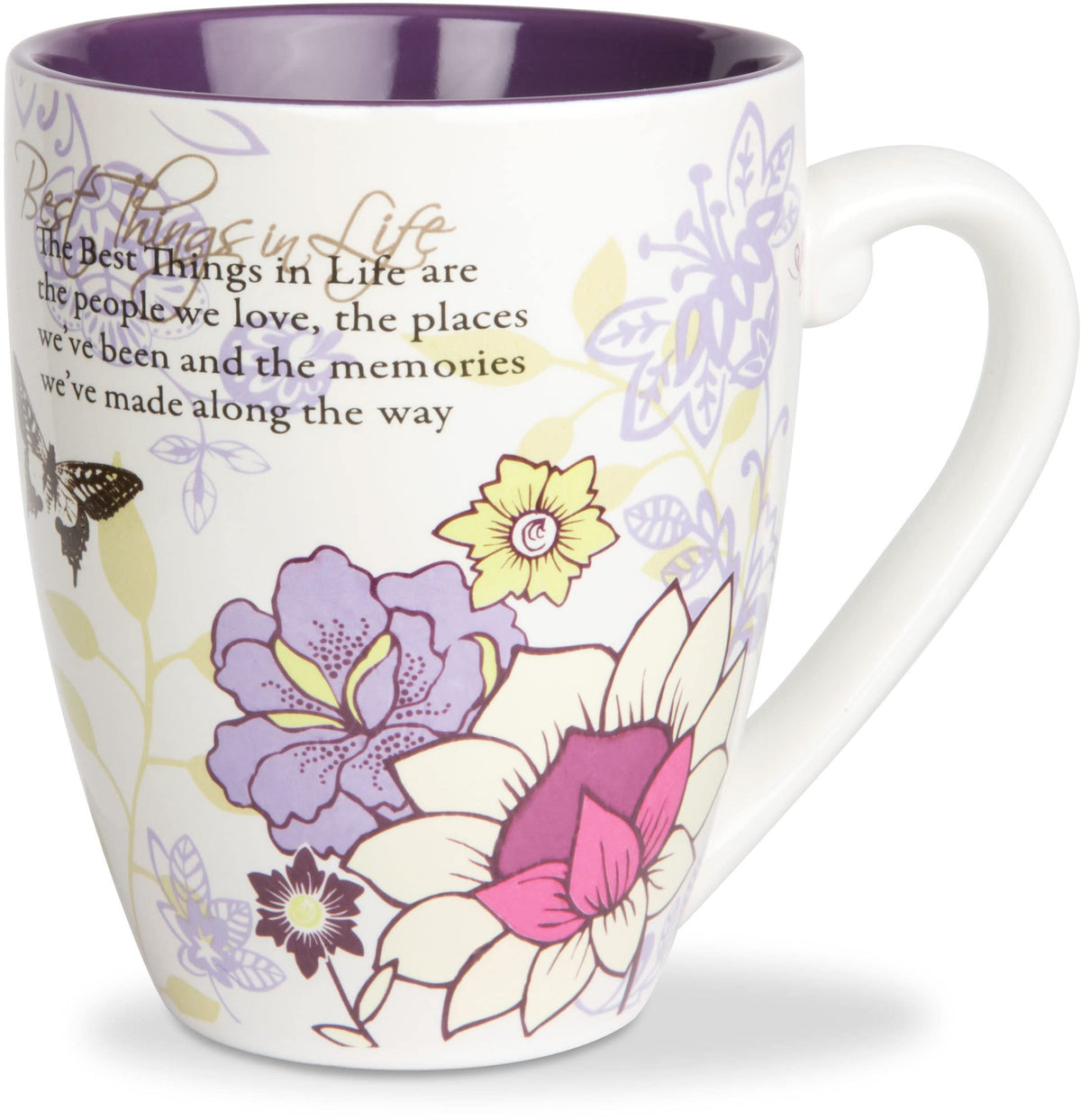 Taza Pavilion Mark My Words con diseño floral para inicios inspiradores
