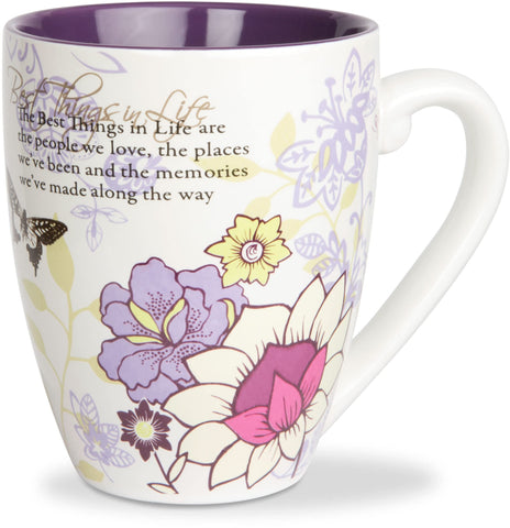 Taza Pavilion Mark My Words con diseño floral para inicios inspiradores
