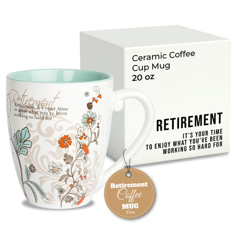 Taza Pavilion con diseño único para jubilación y estilo.