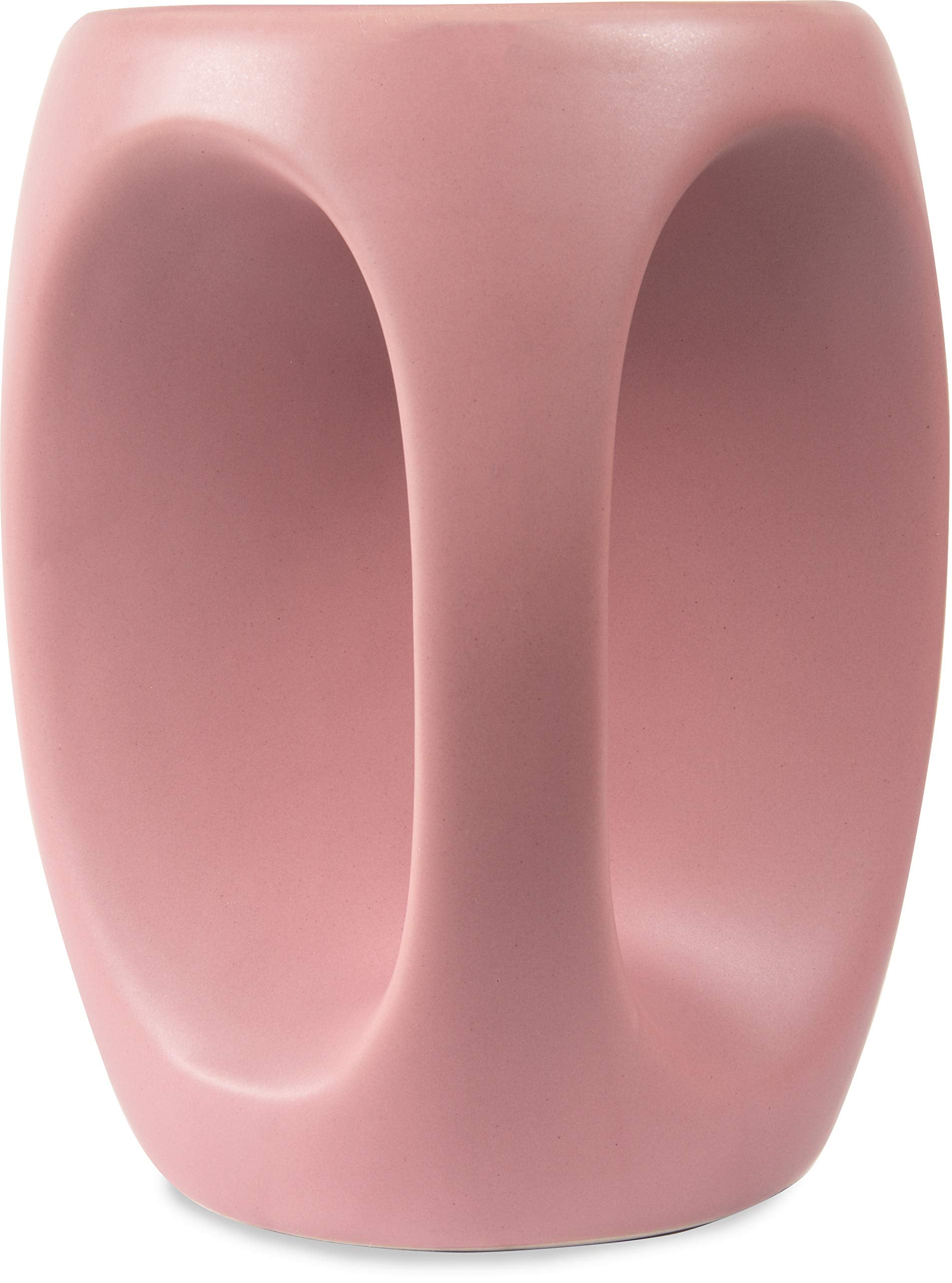 Taza Pavilion cerámica 16 oz en rosa con mango caliente para las manos.