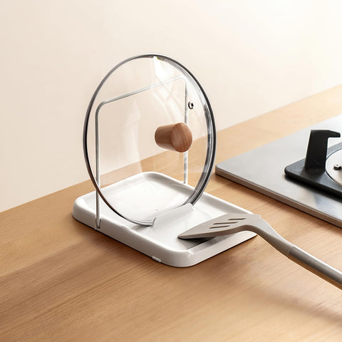 PAVSTINE: soporte para tapas de olla con base antideslizante y estable.