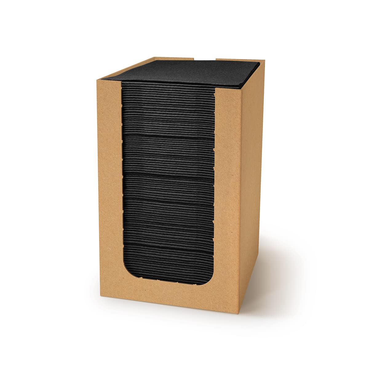 PAW Decor Collection servilletas negro 4x4 dobladas para eventos.