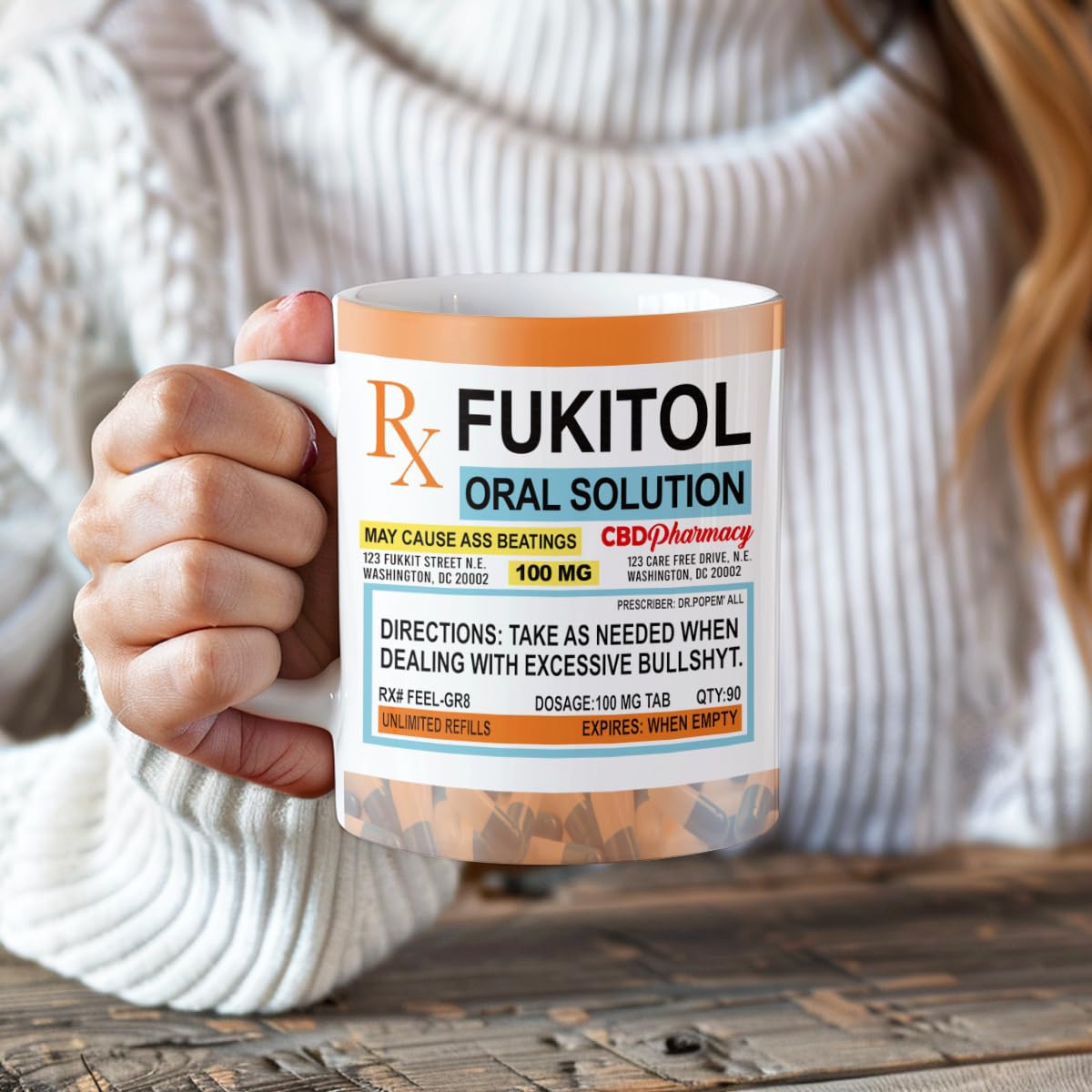 Taza Pawfect House Fukitol regalo de Navidad para colegas, para empezar el día con humor.