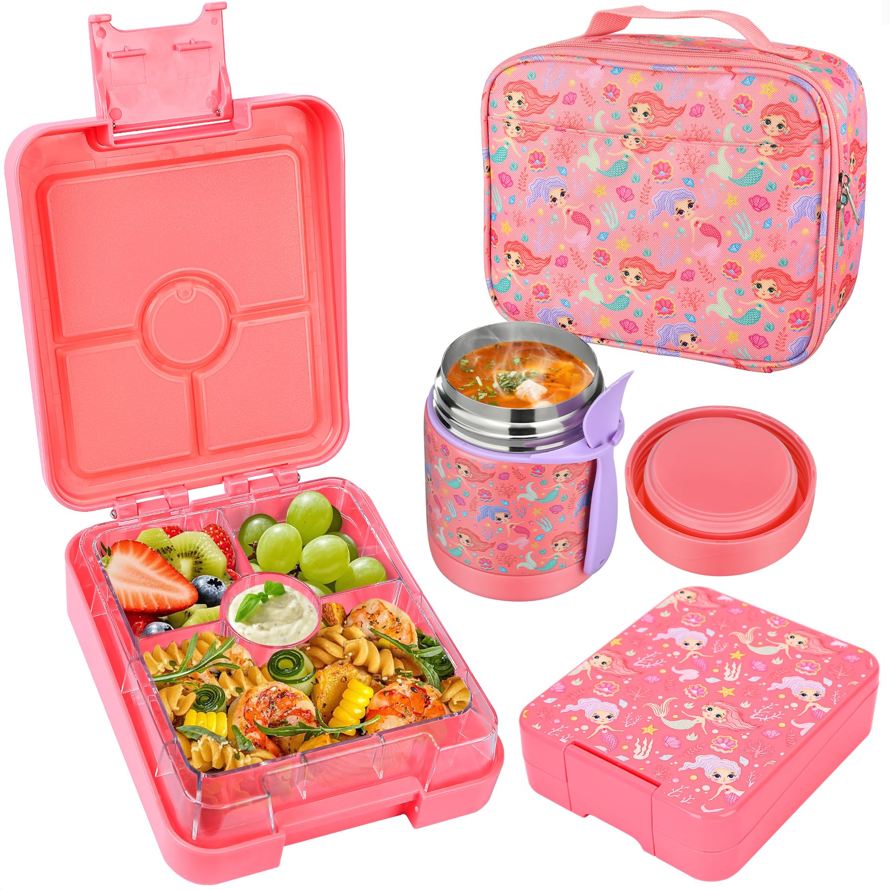 Pawtong Bento lonchera 4 compartimentos evita mezclas y olores
