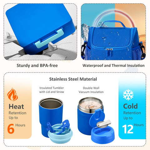 Pawtong conjunto completo lonchera: todo en uno para escuela o viaje.