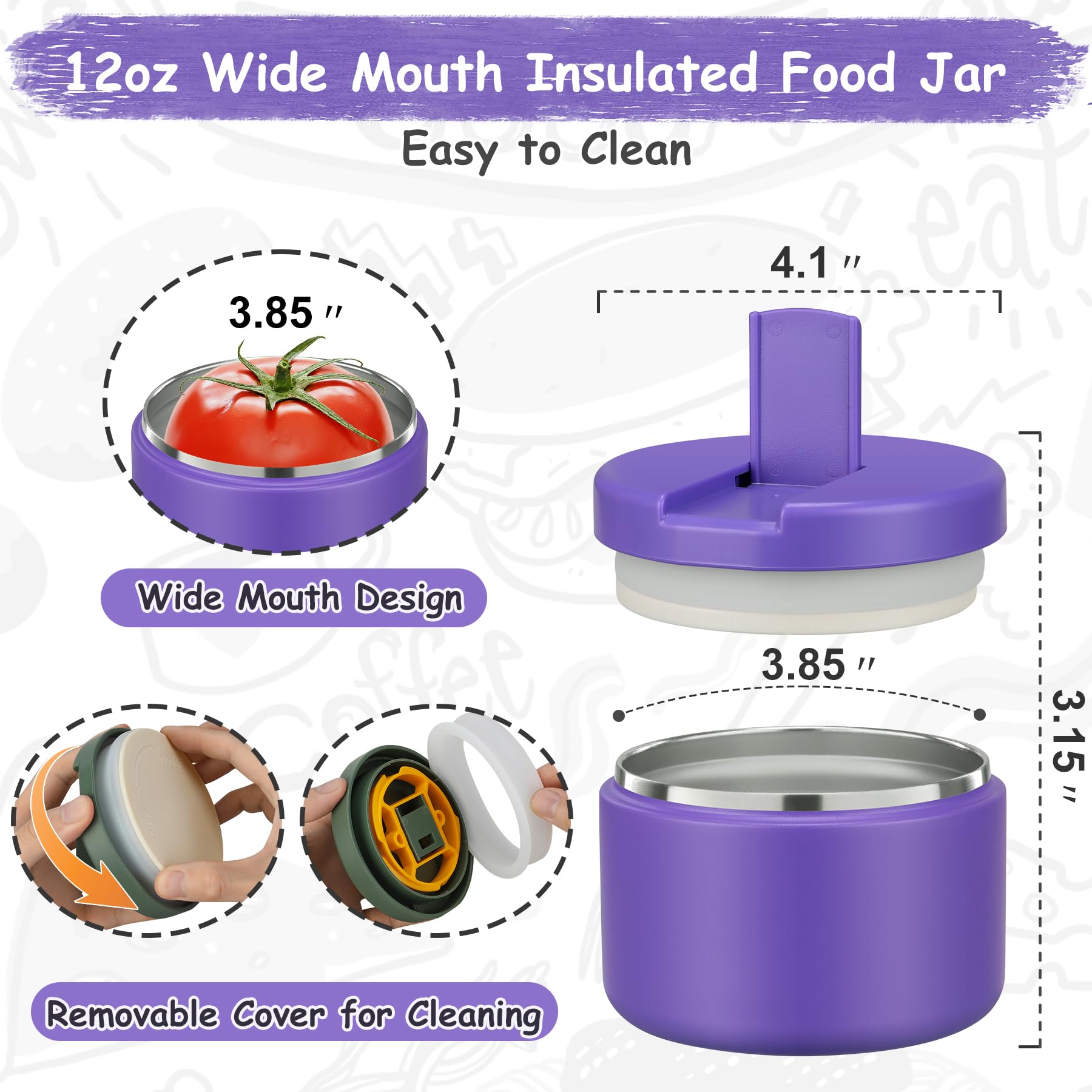 Interior de acero inoxidable 304 Pawtong para alimentos seguros