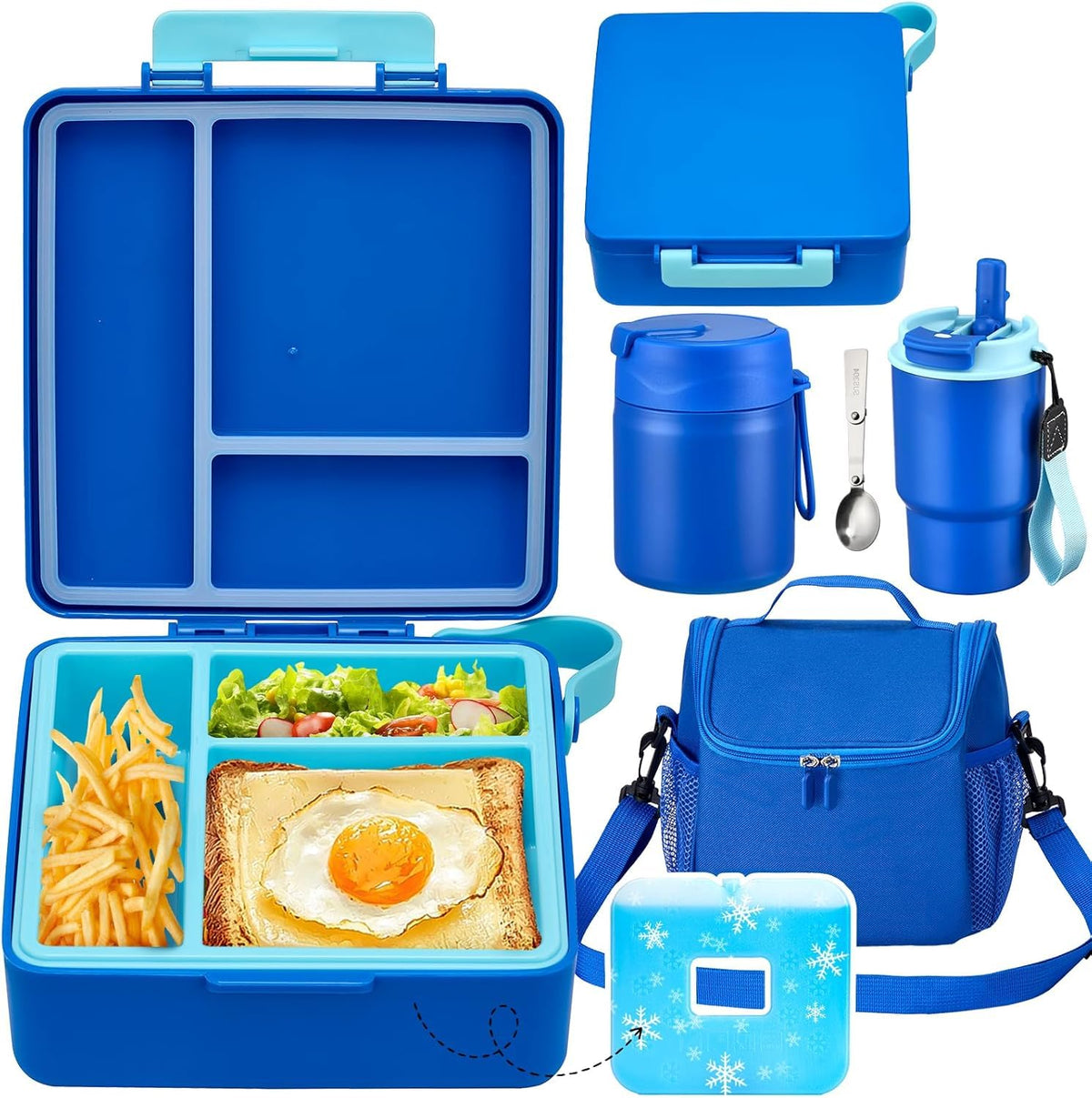 Pawtong juego lonchera Bento 17oz: compacto y ideal para desayunos escolares.