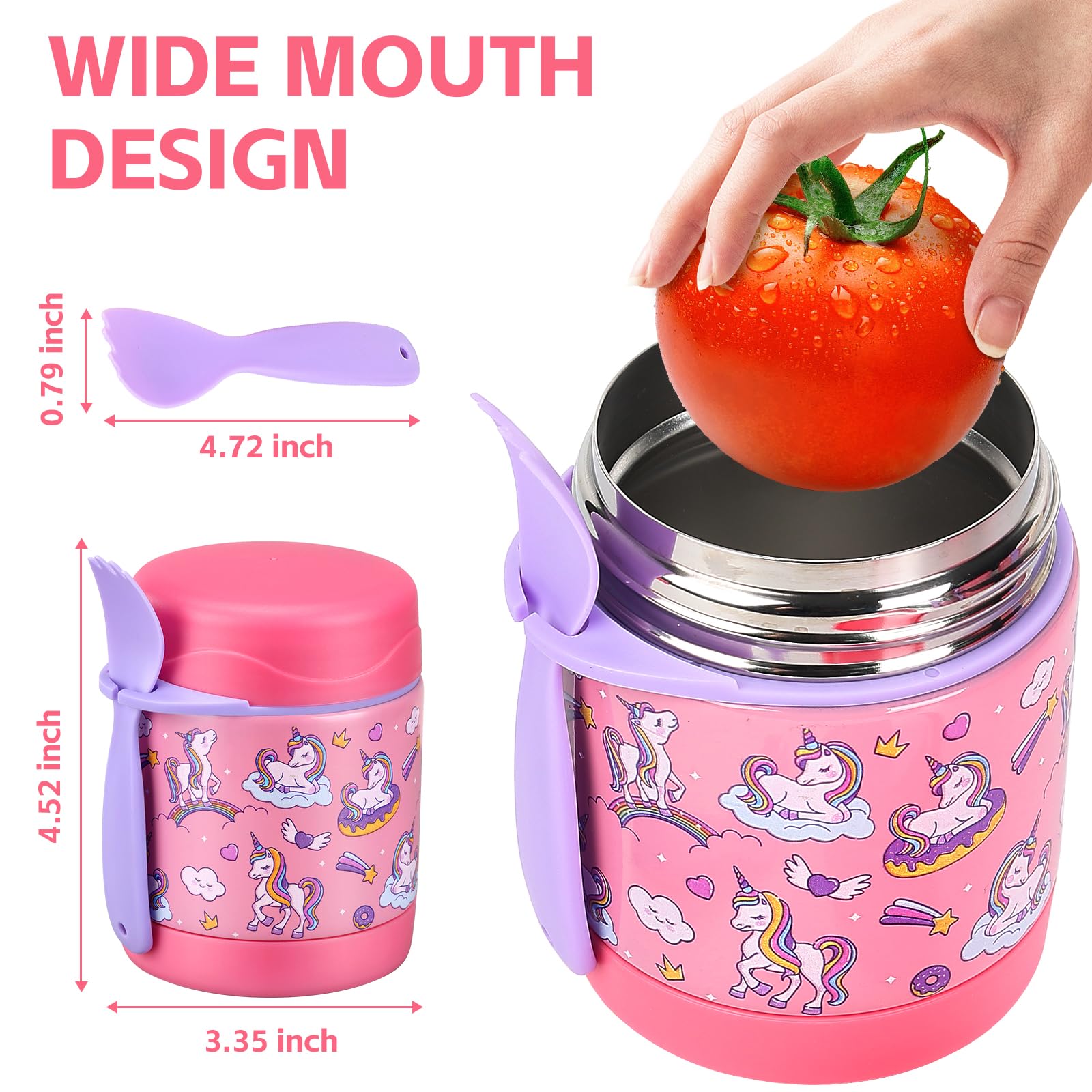 Pawtong lonchera de 10 oz, tamaño ideal para meriendas en la escuela.