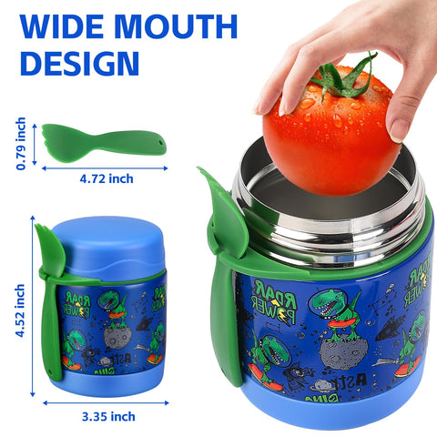 Pawtong termo-almuerzo para niños con tapa fácil azul.