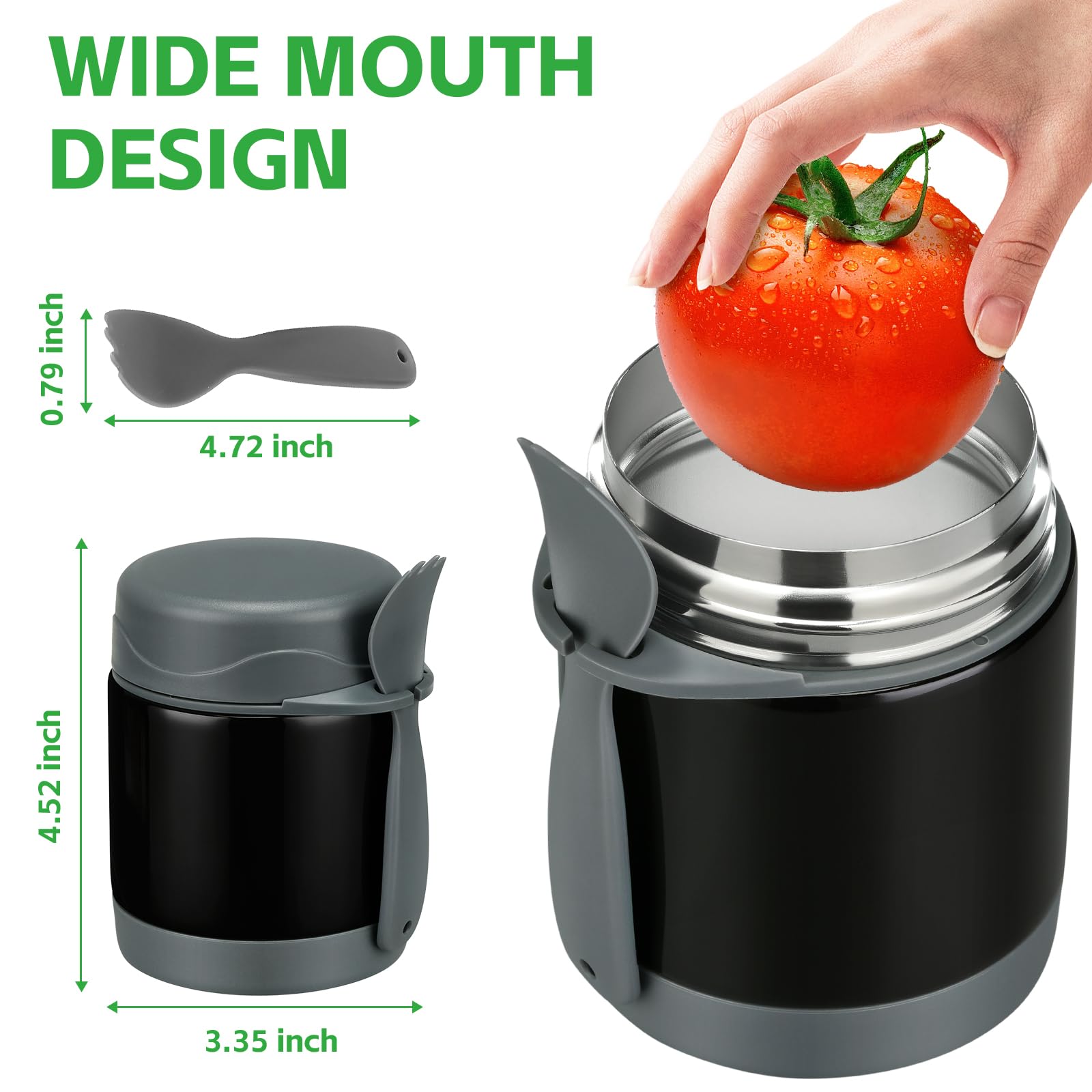 Pawtong Termo interior acero 18-8, ideal para comidas frías y calientes.