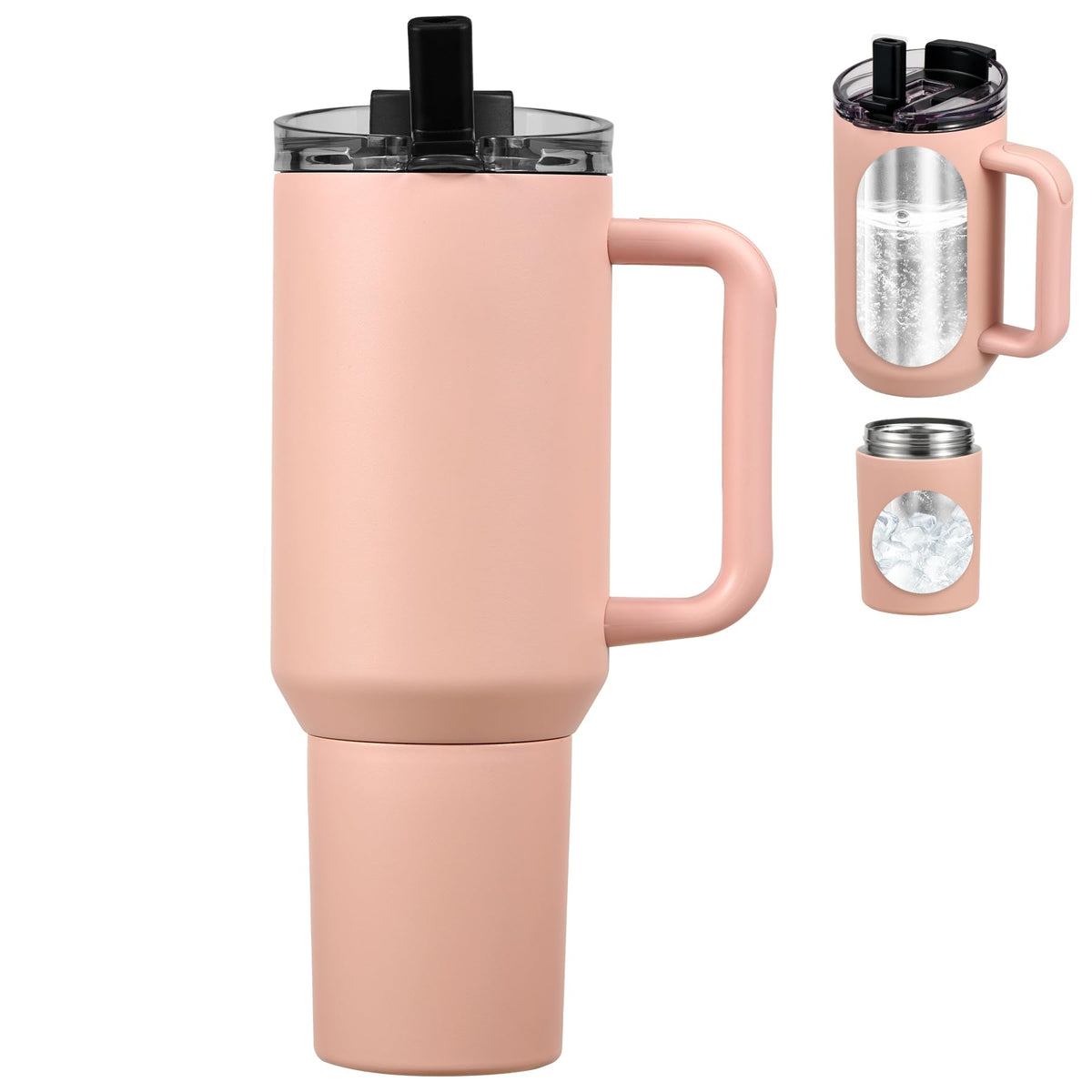 Pawtong 40 oz tumbler con tapa 2 en 1 para uso cómodo y sin derrames.