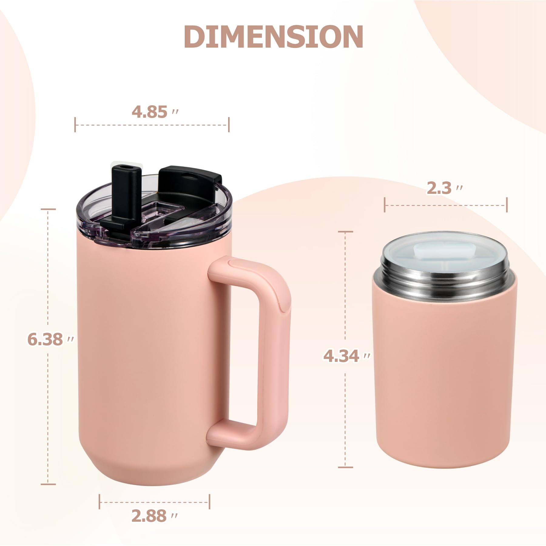 Pawtong tumbler rosa con diseño moderno para uso diario.