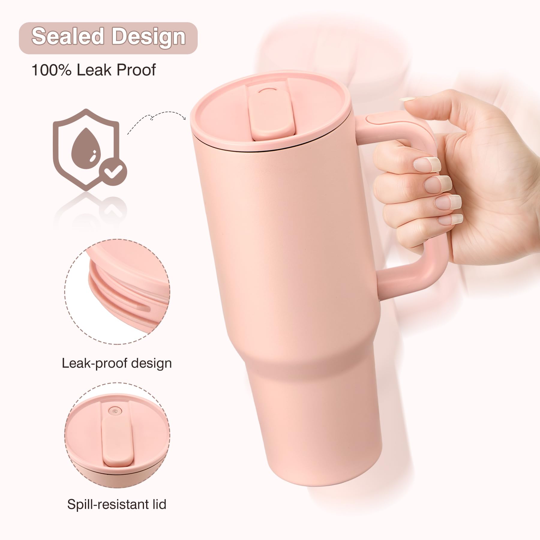 Pawtong vaso de acero inoxidable 40oz, cuerpo duradero para uso diario.