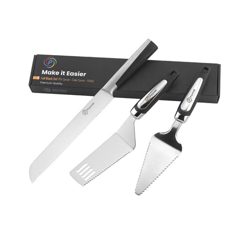 PAXNOK juego cuchillo pasteles serrado doble con corte limpio.