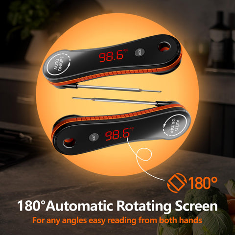 Paysean termómetro con pantalla rotativa para uso ambidestro.