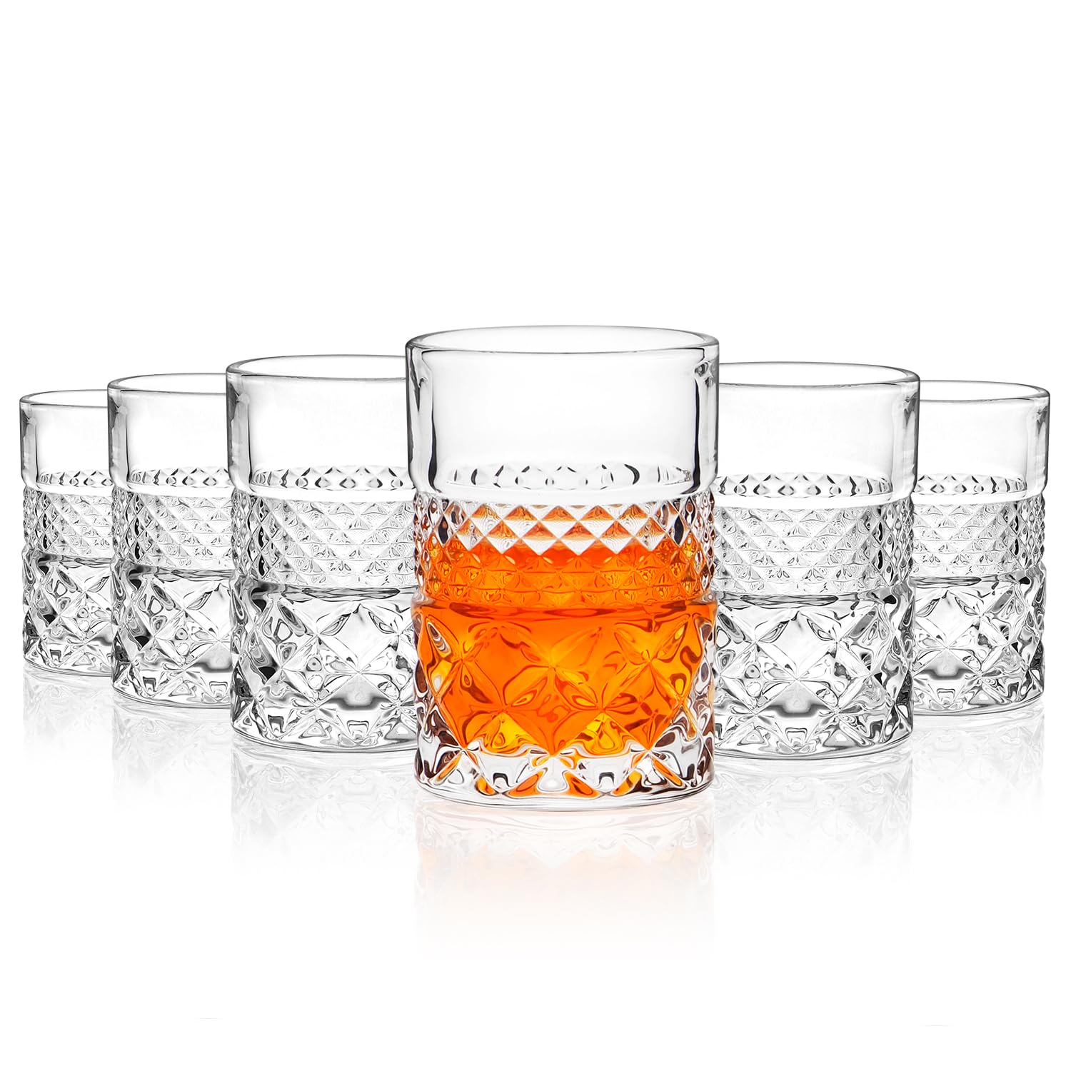 Paysky vasos-shot cuadrados 2oz, seis unidades, acabado claro; ideal para degustaciones y reuniones.