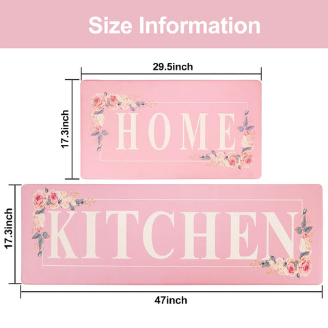 PCSWEET HOME: alfombra rosa floral grande para áreas de cocción y parada