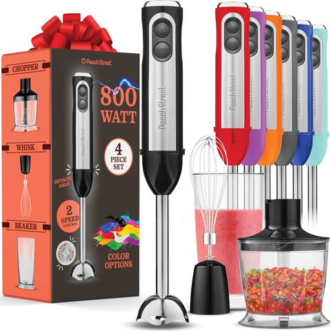Peach Street Batidora de inmersión 800W para purés suaves y cremosos