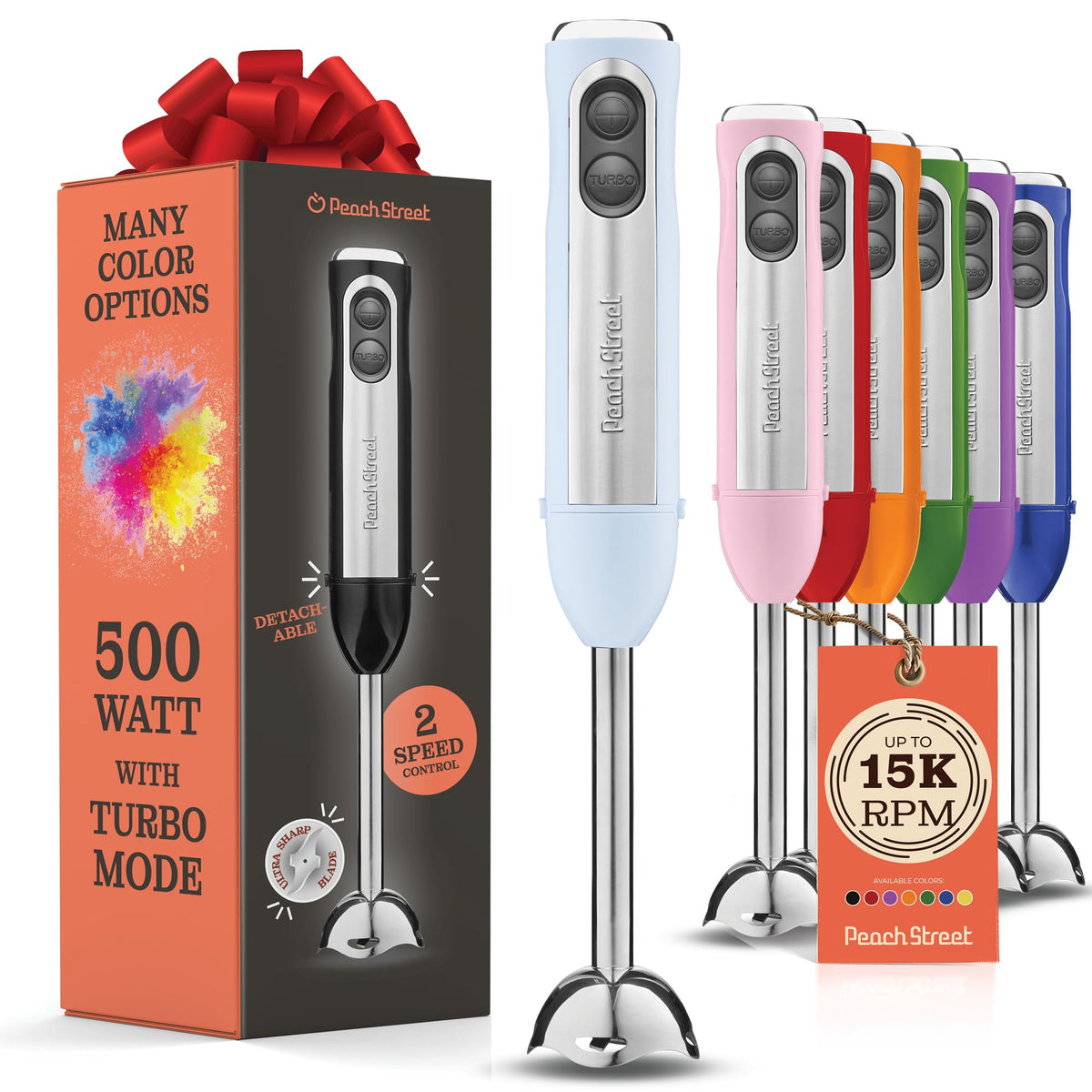 Peach Street licuadora de inmersión 500W para batidos cremosos