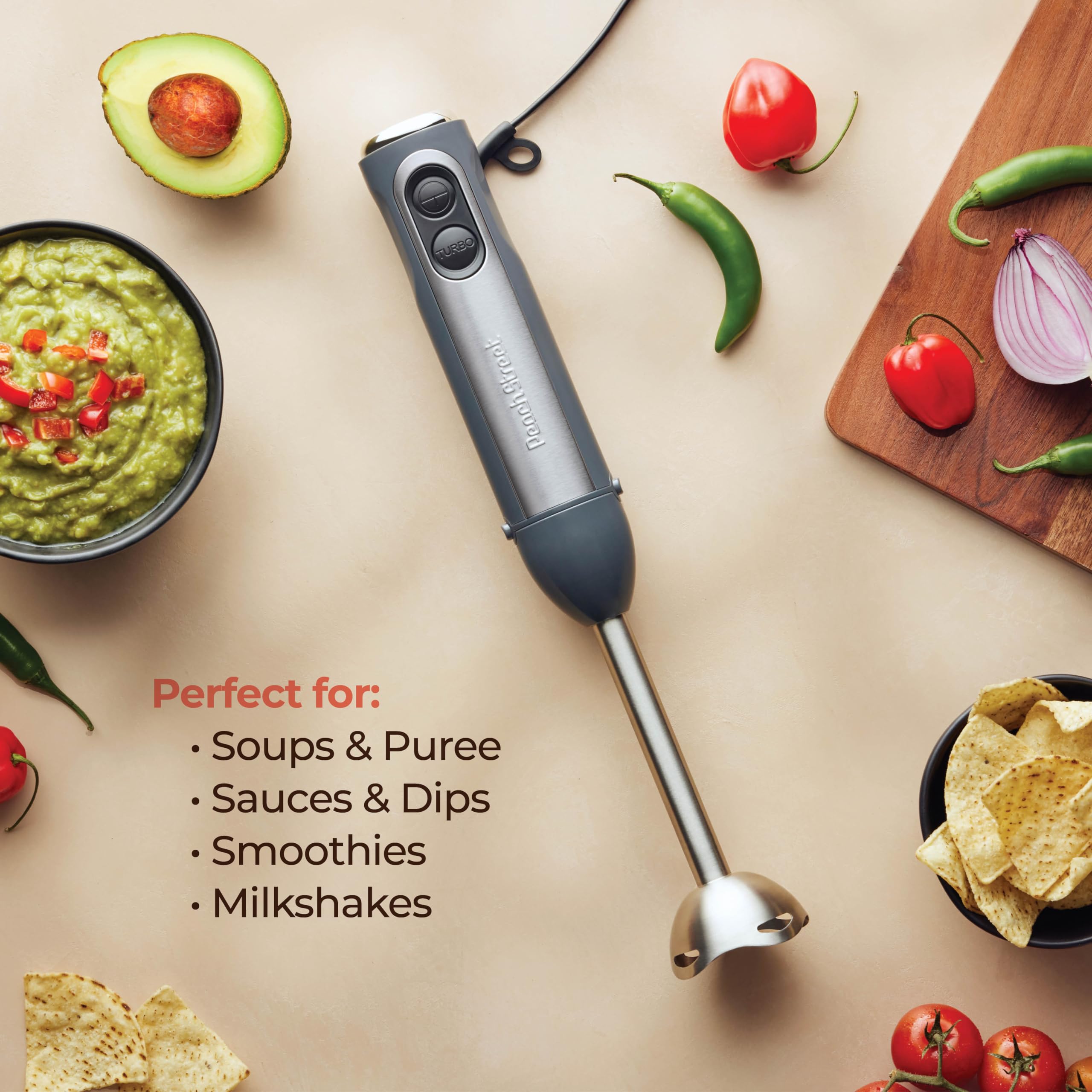 Botón turbo Peach Street para potentes mezclas de ingredientes duros