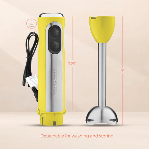 Peach Street licuadora de inmersión diseño ergonómico para agarre cómodo.