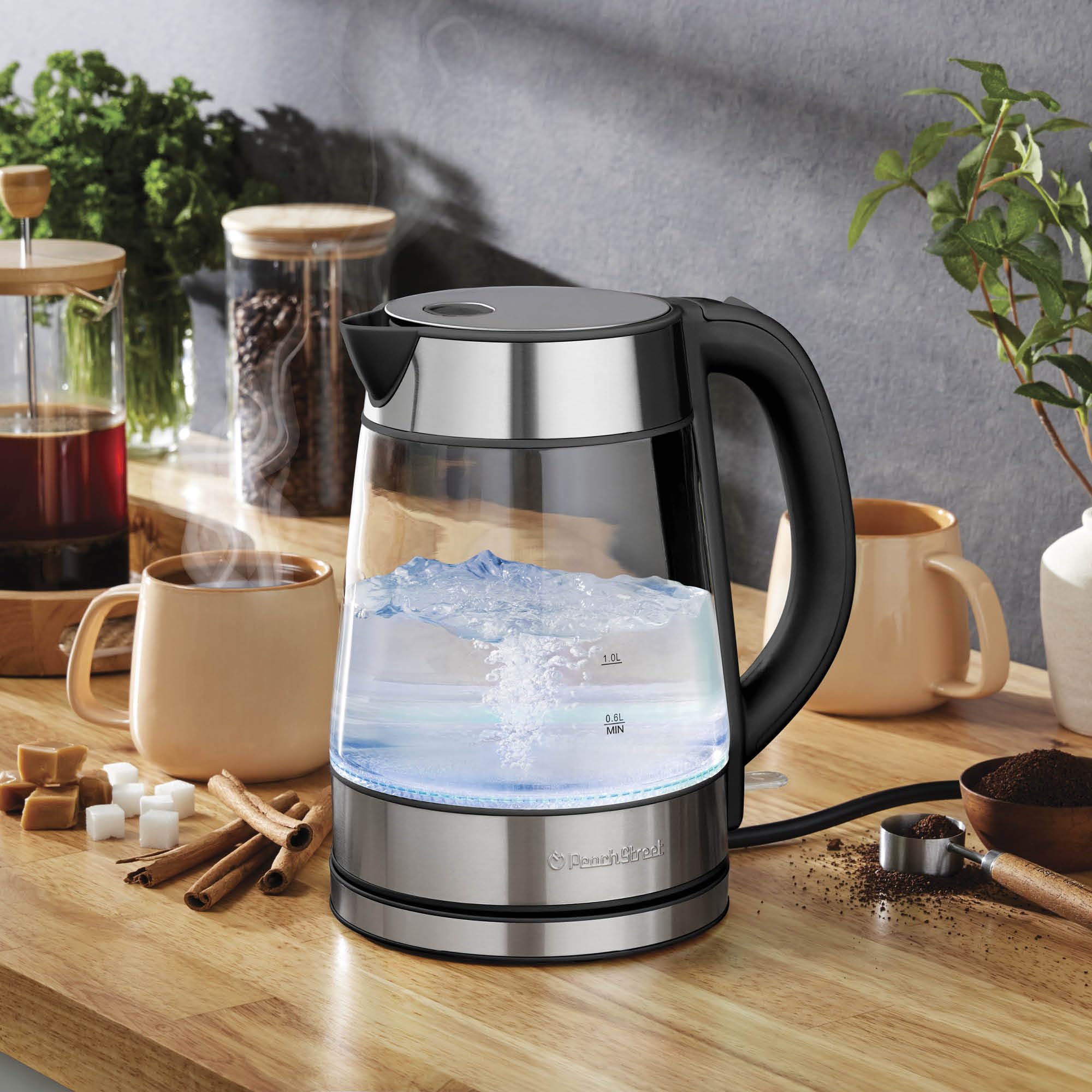 Hervidor Peach Street Speed-Boil base de 360° para servir desde cualquier ángulo
