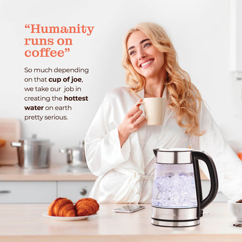 Carcasa de vidrio y acero del hervidor Peach Street Speed-Boil para cocina moderna