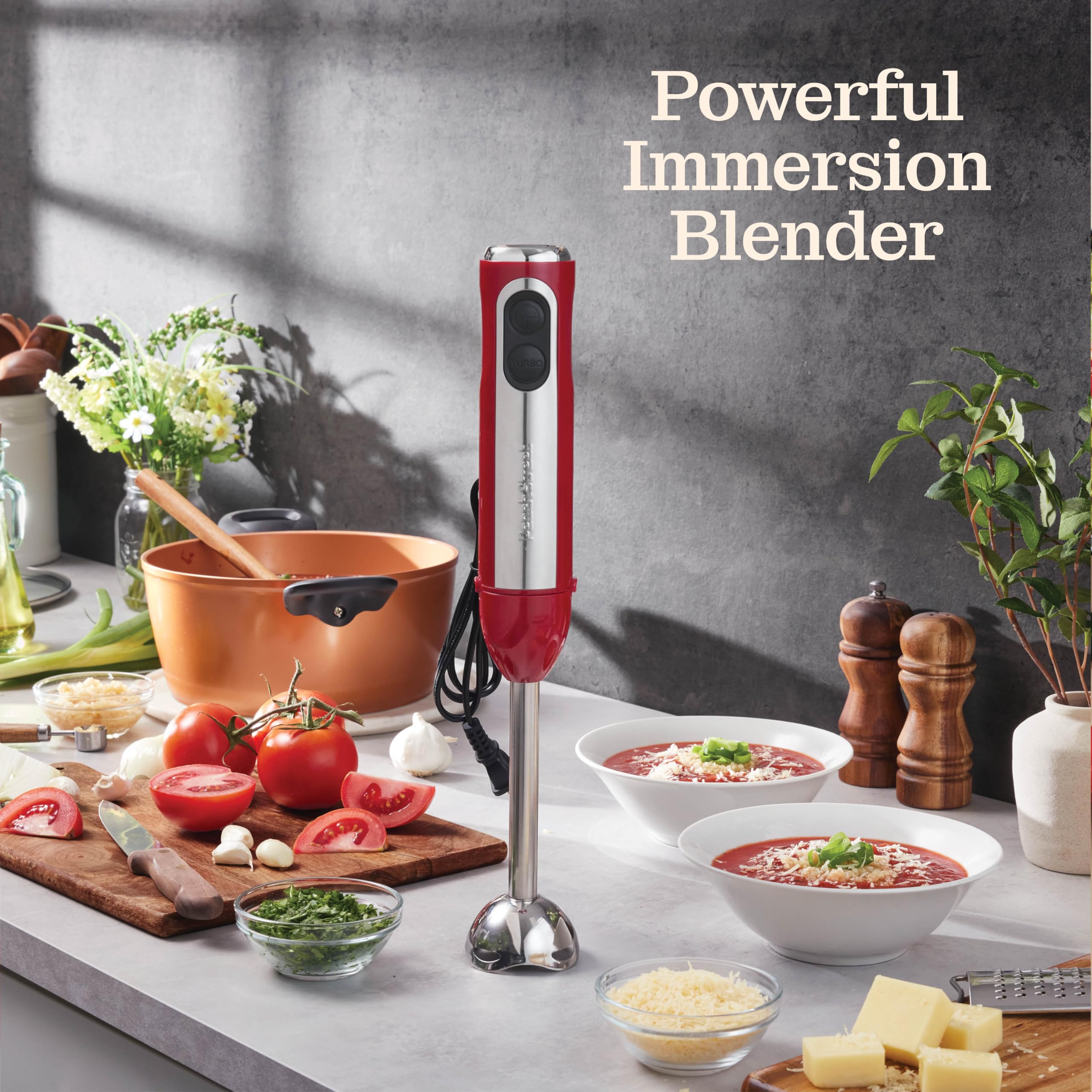Peach Street turbo para mezclar ingredientes duros con rapidez.